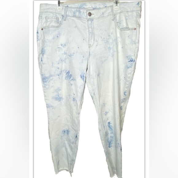 Old Navy Rockstar Super Skinny Ankle Jeans 18 Petite Light Blue Distressed - Picture 1 of 14